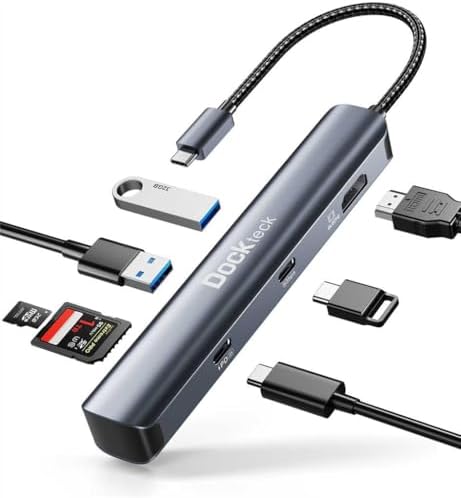 dockteck USB C Hub Multiport Adapter, 7 in 1 USB C Dongle