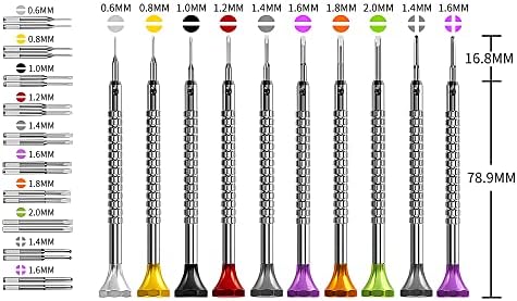10 pcs Precision Slotted And Phillips Watch Screwdriver Set Different Sizes With 20 Extra Replace Blades Watchmaker Screwdriver Set for Watch,Jewelry,Eyeglass，The Best Gift for Dad