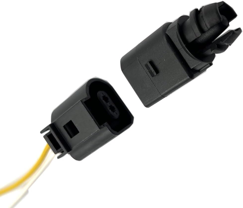 FainWan Ambient Air Temperature Sensor with 2-pin Connector Plug Wiring Harness Pigtail Compatible with CC Golf Passat Tiguan A3 A4