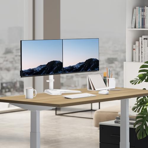 Mount-It! Dual Monitor Desk Stand Mount for 2 Screens VESA 75x75 & 100x100 | Fits two VESA 75x75/100x100 screens, sturdy desk stand for a clean dual-monitor workstation.
