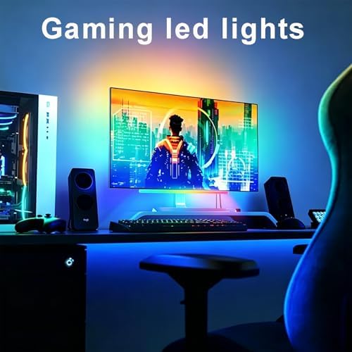 Under Monitor RGB Light Bar, 12 Inch USB Powered RGB Gaming Light Bar with APP Control, Music Sync LED Monitor Backlight, 5V 2A Ambient Desk Light for PC, Gaming Setup, TV, Desktop