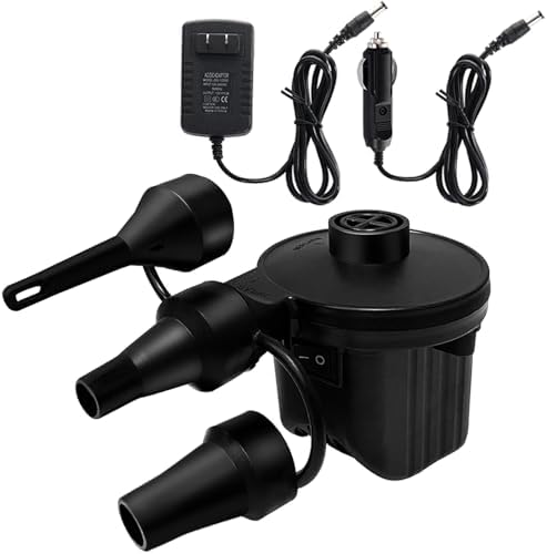 Newpol Inflatable Bed Pump, Electric Air Pump(100 Gallon/Min) for Air Mattress Beds, Inflatable Swimming Pools, Swimming Ring（AC110-240V/DC12V）