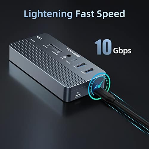 USB C Laptop Docking Station HDMI 4K60Hz with Nvme Enclosure, ACASIS 10-in-1 USB C Hub Multiport Adapter with HDMI, PD, Ethernet, SD/TF, 10G USB C/A Ports, Audio, Works for Mac/Dell/HP/Surface