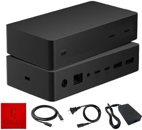 SVS-00001/1917 Microsoft Surface Dock 2 - Surface Pro Docking Station with USB-C to C Cable & 199W - Compatible with Surface Pro 4/5/6/7/8/9, Pro X, Pro 10 Surface Book 2/3, Surface Go 2/3/4