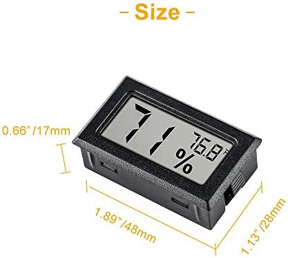 12 Pack Pgzsy Mini Small Digital Electronic Temperature Humidity Meters Gauge Indoor Thermometer Hygrometer LCD Display Fahrenheit (℉) for Humidors, Greenhouse, Garden
