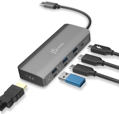 j5create USB-C Hub 4K@144Hz HDMI with 100W Fast Charge and Flexible Ports