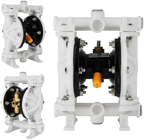 Air Operated Double Diaphragm Pump QBK-15 1/2 Inch Chemical Transfer | Durable plastic and stainless steel body with PTFE nitrile diaphragms for reliable chemical and waste fluid transfer