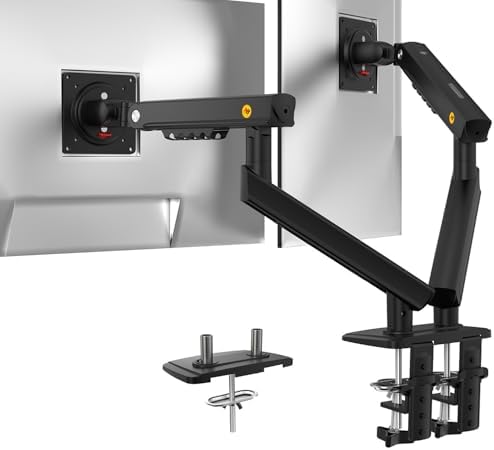 NB SmooVex™ Dual Monitor Mount, Dual Monitor Stand fits up to 32 Inch, Mechanical Spring Monitor Arm, VESA 75/100 mm, Model-A5C (Black)