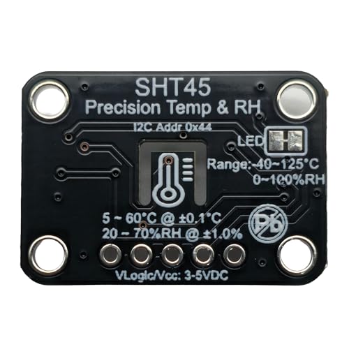 2PCS SHT45 Precision Temperature Humidity Sensor Module, 0.1°C Precision, I2C Interface,Temp/RH, Breakout Board for Arduino ESP32