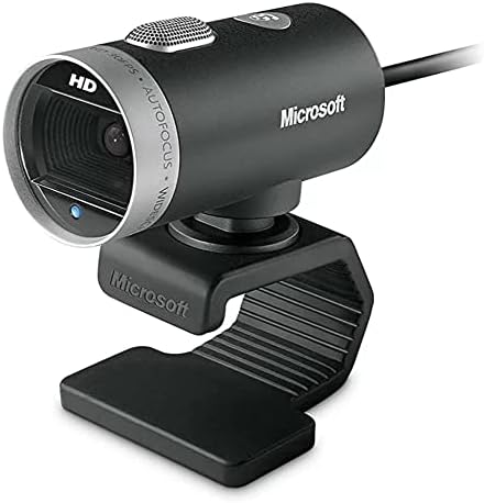 Microsoft LifeCam Cinema 720p HD Webcam with Built-In Noise-Cancelling Microphone, Light Correction, USB Connectivity, for Video Calling on Teams/Zoom, Compatible with Windows 8/10/11/Mac