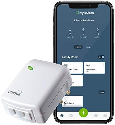 Leviton Decora Smart Wi-Fi Plug-in Dimmer, Works with Amazon Alexa, No Hub Required, 1-Pack, DW3HL-1BW, White