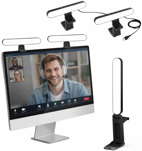 UBeesize Dual Webcam Light for Video Calls with Monitor Stand, 2-Pack
