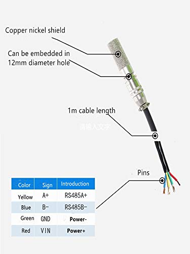 Taidacent SHT30 RS485 Modbus RTU Temperature and Humidity Sensor Transmitter for PLC and DCS Room Thermocouple Monitoring