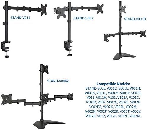 VIVO Black Fully Adjustable Dual Monitor Arm for Desk Mount Stand, Double Monitor Arm for 2 Screens up to 27 inches, PT-SD-AM02A