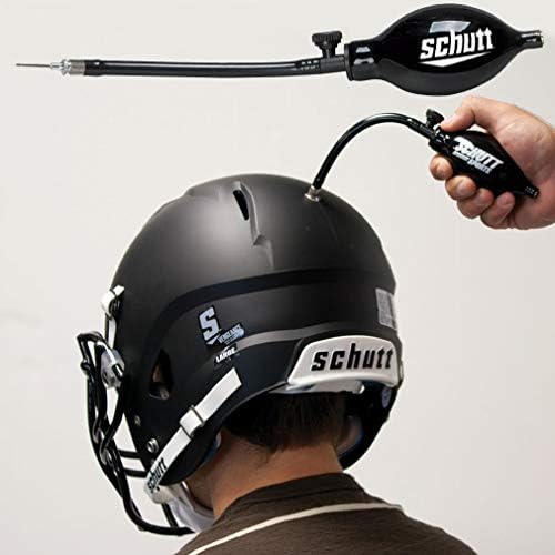 Schutt Sports Football Helmet Inflator Pump - Designed Specifically for Fitting Football Helmets with Inflatable Liners Black, One Size | Designed Specifically for Football Helmets with Inflatable Liners, Including F7 AiR Youth, F7 2.0, F7 LX1, and F7 VTD