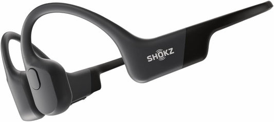 SHOKZ OpenRun with USB-C Charging - Open-Ear Bluetooth Bone Conduction Sport Headphones - Sweat Resistant Wireless Earphones for Workouts and Running - Built-in Mic, with Hair Band - Standard - Black