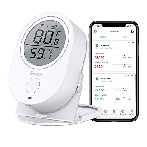 Govee Smart WiFi Thermometer Hygrometer H5051 Indoor with LCD & App Alert