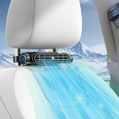 Car Seat Fan for Driver & Backseat - 2026 Upgraded Mini Portable USB Back Cooling Fan Kids Baby Quiet headrest Neck Fan Accessories with 3 Adjustable Wind Speeds for Almost Vehicle Jeep Van RV Truck