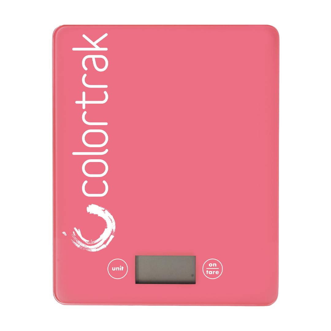 Colortrak Digital Scale, Tempered Glass, 8" x 6.5" | Measures lb, Oz, ml, G & Kg Quantities, Sleek Design Fits Most Color Trays & Stations, Designed for Professional Salons