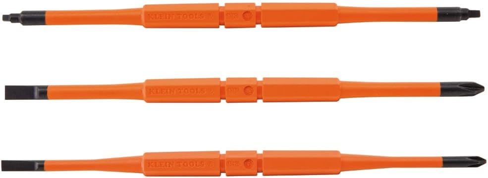 Klein Tools 13157 Insulated Screwdriver Blades, Interchangeable Single-End Replacement Blades for Klein Insulated Screwdrivers, 3-Pack