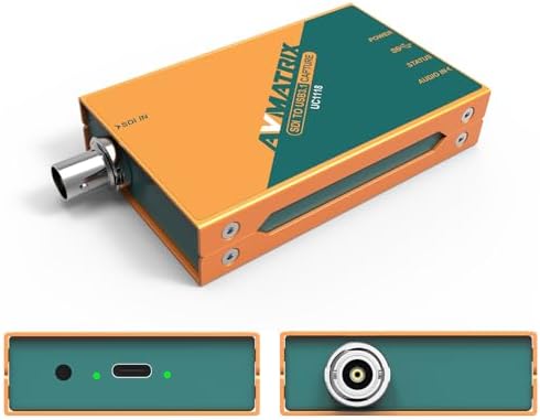 AVMATRIX UC1118 Video Capture Card SDI to USB 3.0(Gen1) 1080P60 Uncompressed (YUY2) Video Capture with Line in for Video Conferencing Telemedicine Online Education on OBS, Zoom, Teams, PC/Mac