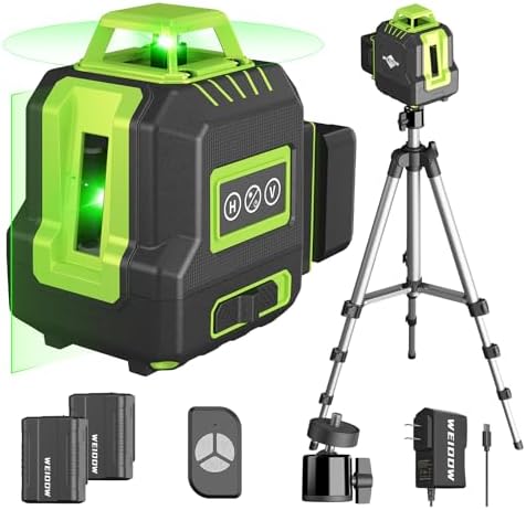 WEIDDW Laser Level 360° Green Cross Line Self Leveling Laser Measuring Tool