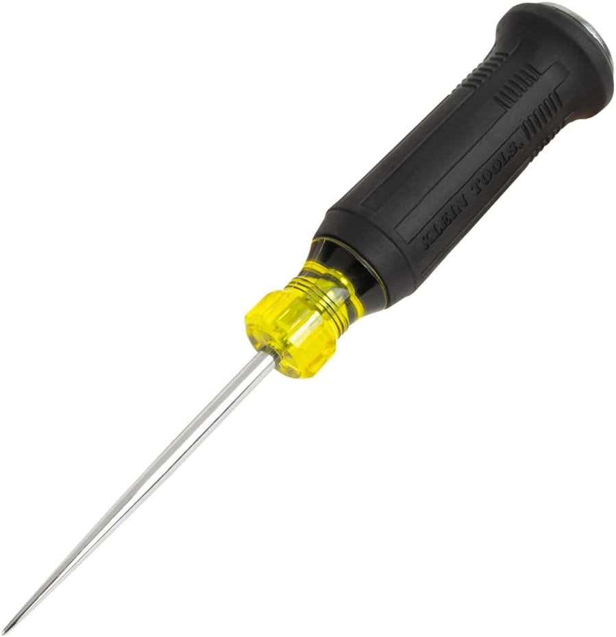 Klein Tools 6007DD 5/16-Inch Keystone Demolition Screwdriver, 7-Inch Blade, Steel Tip-to-Cap Construction Demo Screwdriver, Cushion-Grip Handle, Oversized Strike Cap, Square Shank with Wrench Assist
