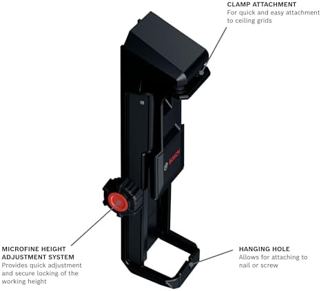 BOSCH DK20 Fine Adjustment Drop Ceiling Bracket - Secure and Versatile Mounting for Laser Measures with Microfine Height Adjustment