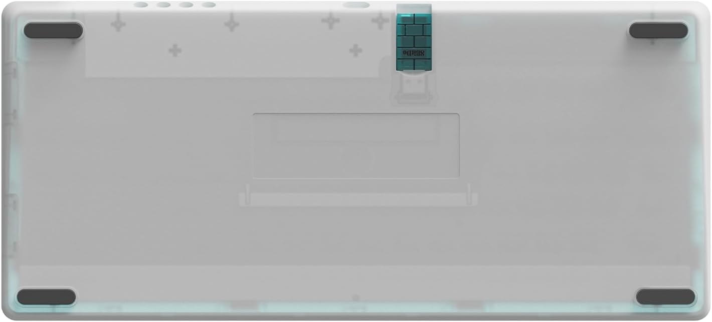 8BitDo Retro 87 Mechanical Keyboard, Hot Swappable Wireless Gaming Keyboard with RGB Backlight, Bluetooth/2.4G/USB-C, Linear Switches, Dual Super Buttons for Windows PC & Android - Clear Blue