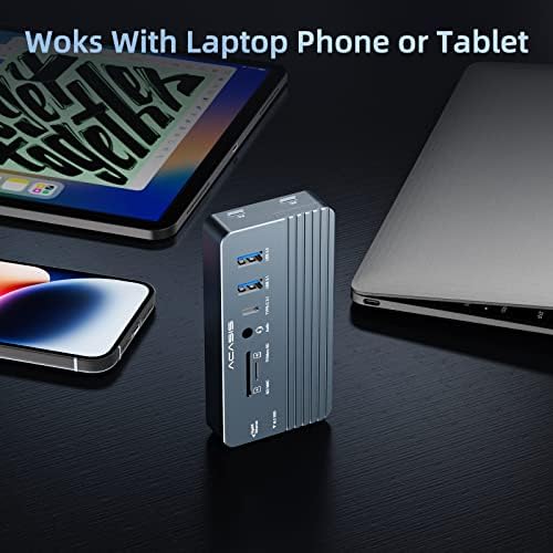 USB C Laptop Docking Station HDMI 4K60Hz with Nvme Enclosure, ACASIS 10-in-1 USB C Hub Multiport Adapter with HDMI, PD, Ethernet, SD/TF, 10G USB C/A Ports, Audio, Works for Mac/Dell/HP/Surface