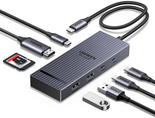 UGREEN Revodok Pro USB C Hub for Laptop 8 in 1 MacBook 4K 60Hz HDMI | 10Gbps USB-C/A data, SD/TF reader, 100W PD, supports MacBook Neo/Pro/Air, XPS, Thinkpad
