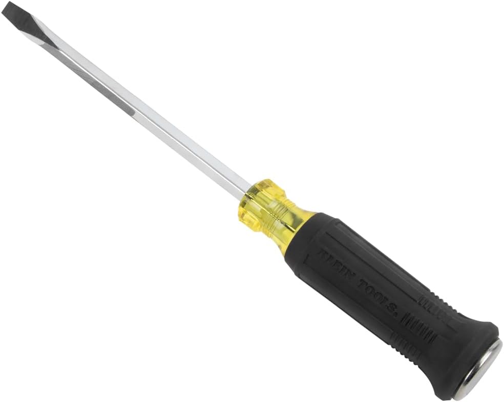 Klein Tools 85442DD Screwdriver Set, Demolition Screwdriver, 1/4-Inch and 5/16-Inch Keystone Tips with Plated Metal Strike Cap, 2-Piece