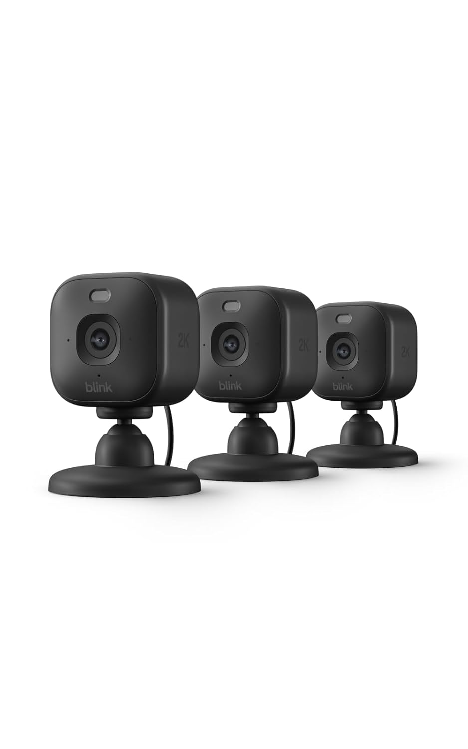 Blink Mini 2K+ (newest model) – Plug-in Home & Pet Indoor Security Camera with 2K video resolution, night vision, enhanced audio, motion detection – 3 cameras (Black)