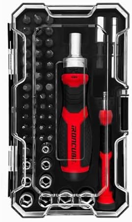Multi Ratcheting Screwdriver Set: 56 IN 1 Magnetic Bits & Sockets with Case for Emergency Use At Home
