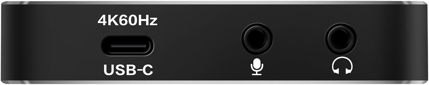 ACHAVE Hdmi Capture Card USB 3.1, 4K60 HDMI2.0 Video Capture Card with VRR HDR, 2K144FPS 1080P240FPS, MJPEG/YUY2/NV12/I420/XRGB/P010,Ultra-Low Latency HDMI to USB-C,Capture Card for Streaming