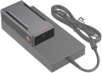 SlimQ 240W Universal Compact Gaming Laptop Charger Plus 2 USB-C Ports on it