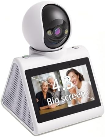 Home Security Camera with 4.3" Screen, Two Way Video Call Function for Elderly, Baby and Pets, 1080P HD with Motion Detection