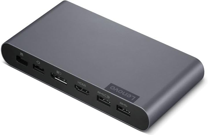 Lenovo 40B30090US Docking Station USB-C Universal Business Dock, Dual Display: Includes USB-C Cable + Power Adapter + Zoomspeed Display Port Cable + Zoomspeed HDMI Cable + AOM Cleaning Cloth