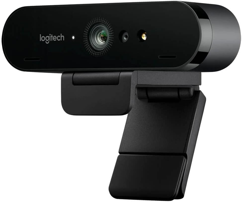 Logitech Brio 4K Ultra HD Webcam | Noise-canceling mics, auto light correction, wide field of view, adjustable mounting clip