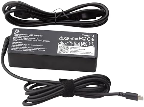 Famous Tech Shop 65W 45W USB C Laptop Charger for ThinkPad Chromebook Yoga IdeaPad ThinkBook, Fast Charging Type C Power Adapter with Cable for Laptop Tablet Smartphone