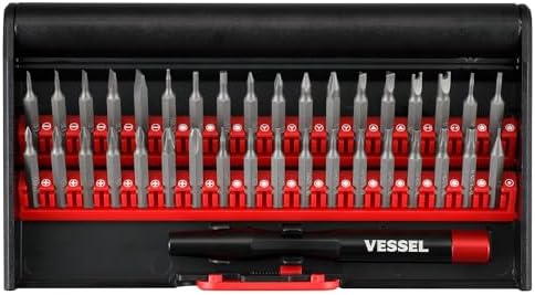 Vessel 9836 Precision Replacement Screwdriver Bit Set of 36 Clocks, Glasses, Camera, Smartphone, Tablet, Game Console, Pin Removal