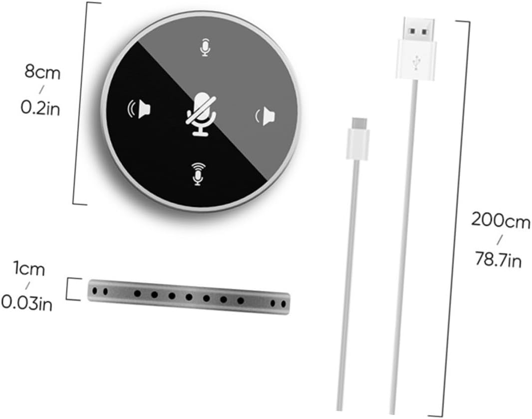 Omnidirectional USB Desktop Microphone for Video Conference Game Chatting Live Streaming Noise Reduction Compact Portable Design Plug and Play Compatible with Computer