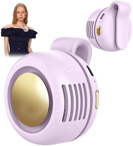 Portable Clip-On Fan, Mini USB Rechargeable 360° Rotatable Fan, 3-Speed Silent Mini Bladeless Fans