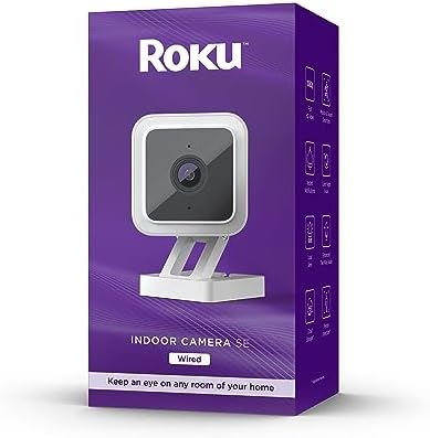 Roku CS1000R Smart Home Indoor Camera SE - Wired Security Camera with Motion & Sound Detection (Renewed)