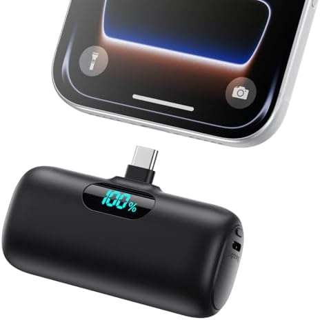 Mini Portable Charger Power Bank for iPhone 17/16/15 Series, 5000mAh PD USB C Cell Phone Portable Power,Travel Essentials Battery Pack for iPhone 17/17 Air/16/16 pro/15 Series/Android/Samsung Galaxy