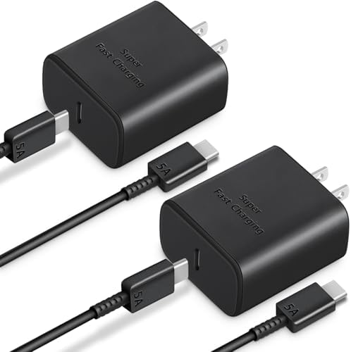 AISNI 2 Pack 45W Type C Charger Fast Charging with 6 FT Type C Cable | USB C Charger Block for Galaxy S26/S25/24/S23 Ultra