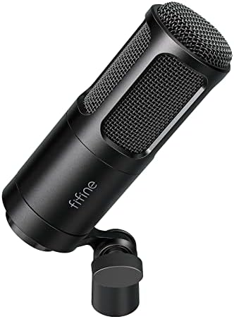 FIFINE K669D XLR Dynamic Microphone Metal for Vocal, Recording | Studio Metal Mic for Podcasting, Cardioid Pattern, Streaming Voice-Over Dubbing Video with Audio Mixer/Audio Interface