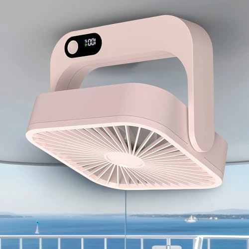 Magnetic Cruise Ship Approved Fan, 5000mAh Battery Operated Portable Fan with 5 Speeds, Magnetically Sticks on Cabin Ceilings and Walls, Cruise Essentials 2026 - Pink