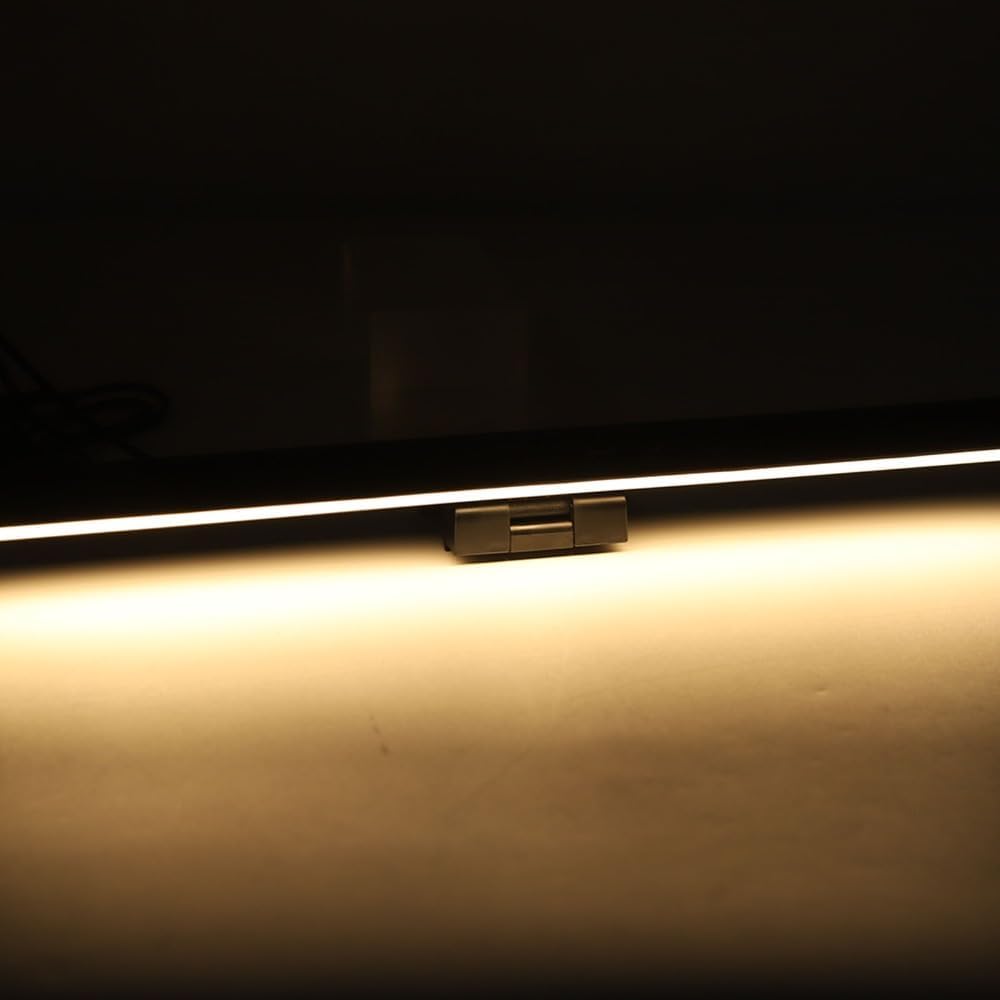 Laptop Monitor Lamp, Black LED Computer Monitor Light Bar, Anti Blue Light Clip-On ABS Screen Lamp, 13 x 0.6 in
