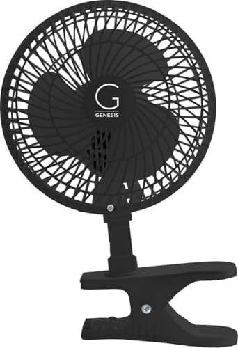 Genesis 6-Inch Clip Convertible Table-Top & Clip Fan Two Quiet Speeds - Ideal For The Home, Office, Dorm, More Black (A1CLIPFANBLACK